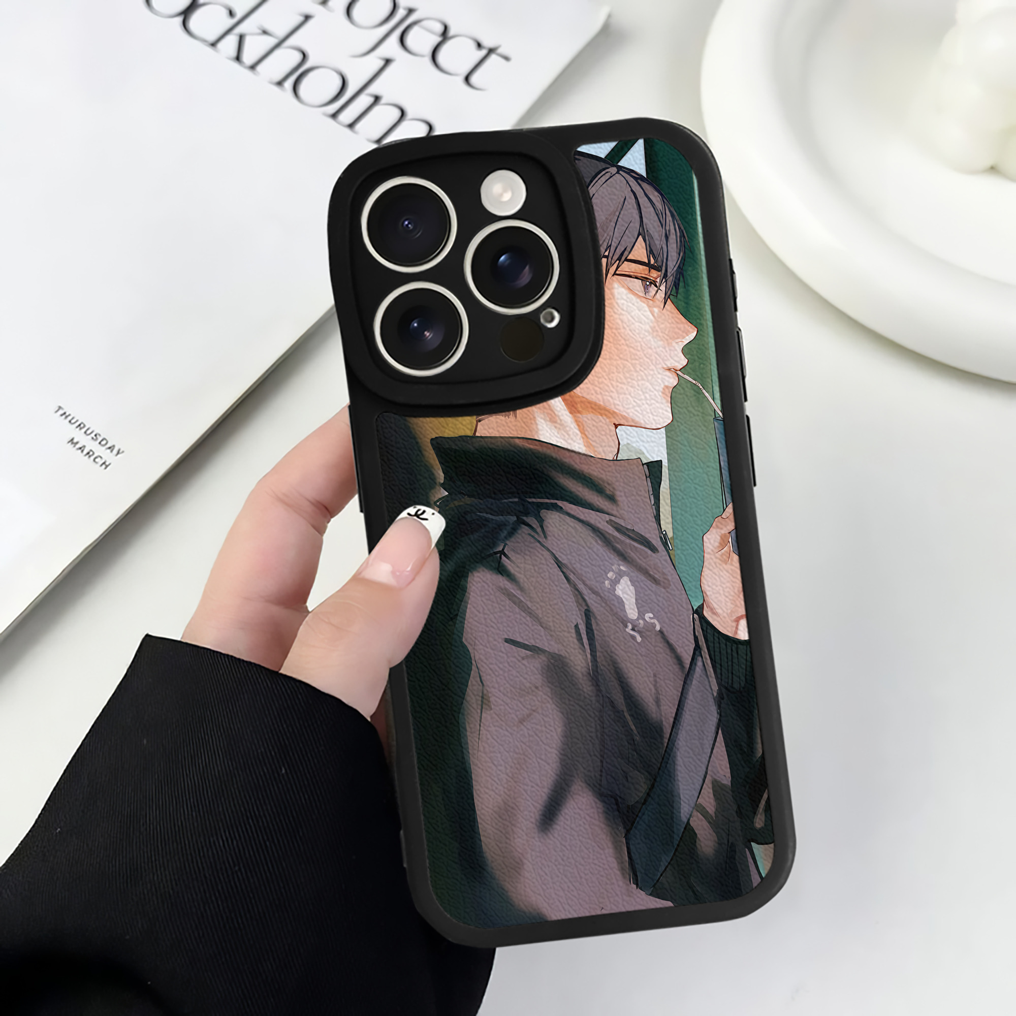 （画像用） ハイキュー!! Haikyu!! 【iPhone 16シリーズ対応】シリコンスマホケース（レザー調） 材質：シリコン